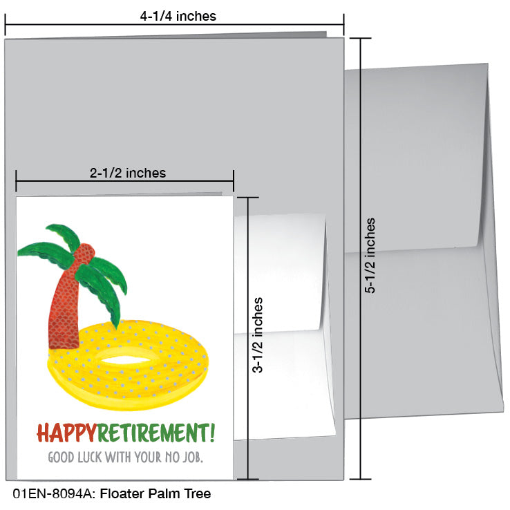Floater Palm Tree, Greeting Card (8094A), Enclosure, www.printedcanvas.com