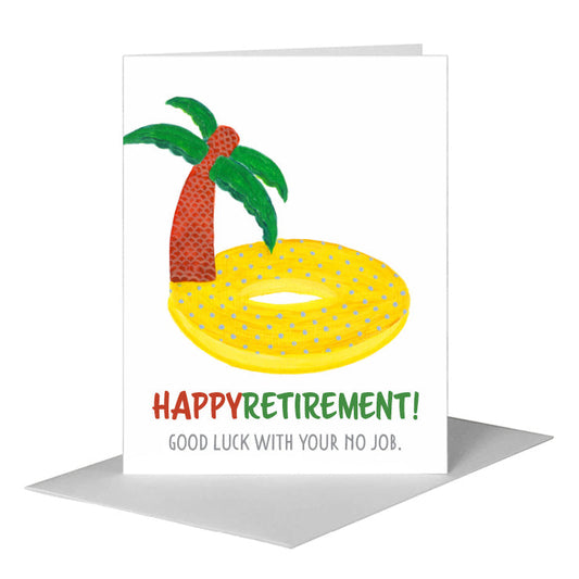 Floater Palm Tree, Greeting Card (#8094A) A2 Card Front, www.printedcanvas.com