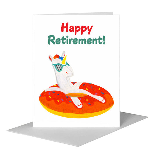 Floater Unicorn, Greeting Card (#8095AA) A2 Card Front, www.printedcanvas.com