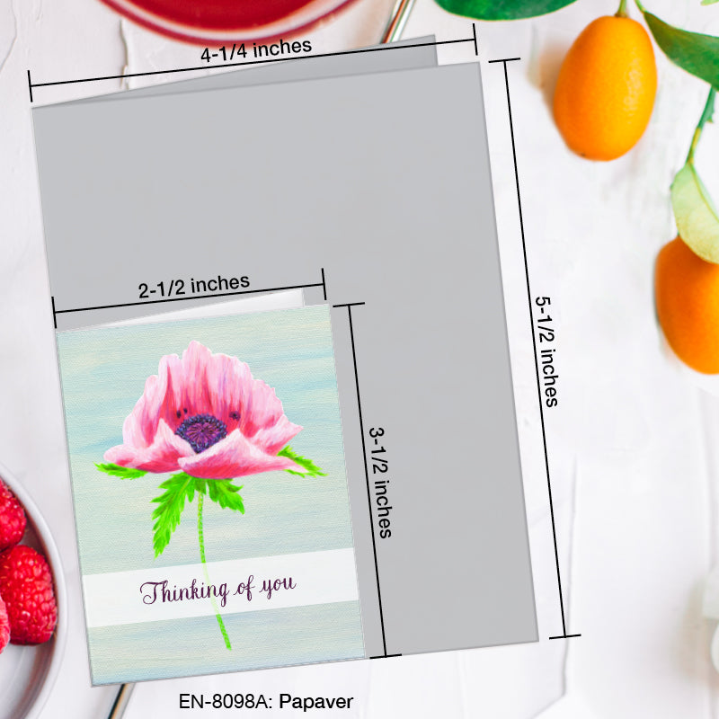 Papaver, Greeting Card (8098A), Enclosure, www.printedcanvas.com