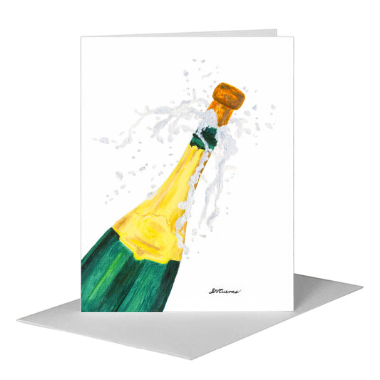 Popping the Cork, Greeting Card (#8099F) A2 Card Front, www.printedcanvas.com