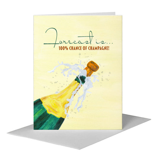 Popping the Cork, Greeting Card (#8099C) A2 Card Front, www.printedcanvas.com