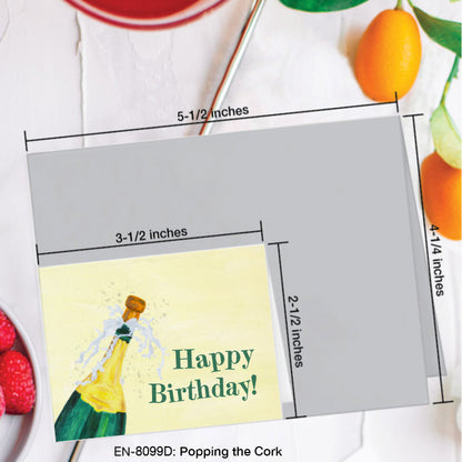 Popping the Cork, Greeting Card (8099D), Enclosure, www.printedcanvas.com