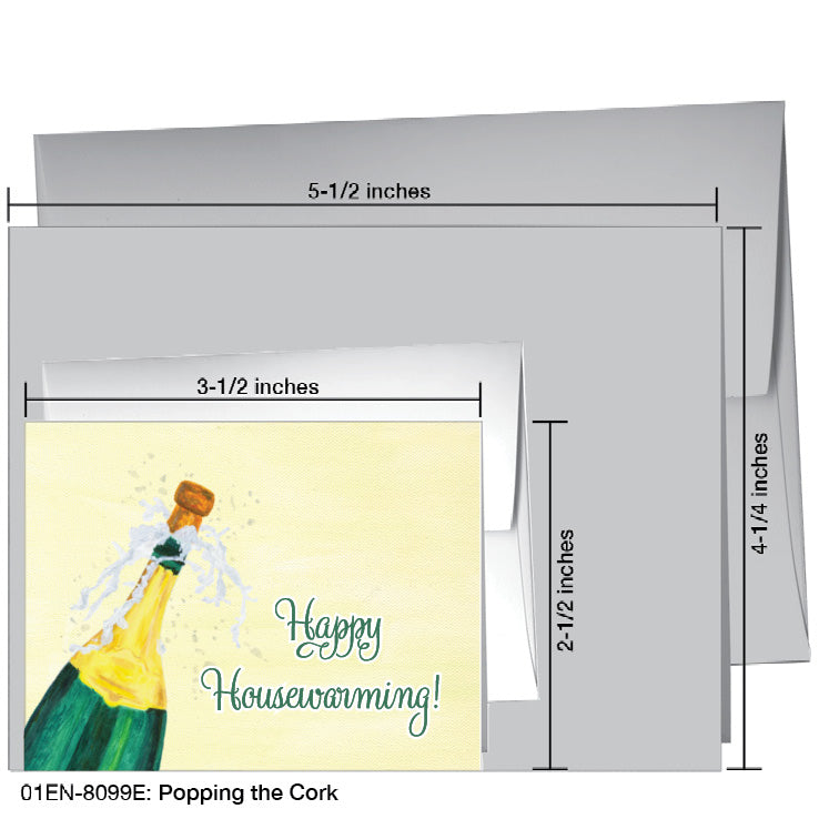Popping the Cork, Greeting Card (8099E), Enclosure Card, www.printedcanvas.com