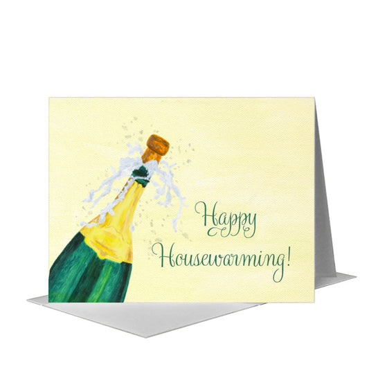 Popping the Cork, Greeting Card (#8099E) A2 Card Front, www.printedcanvas.com
