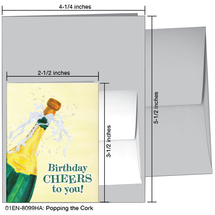 Popping the Cork, Greeting Card (8099HA), Enclosure Card, www.printedcanvas.com
