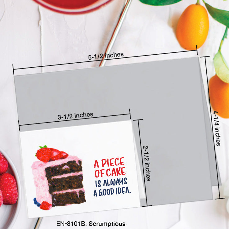 Scrumptious, Greeting Card (8101B), Enclosure, www.printedcanvas.com