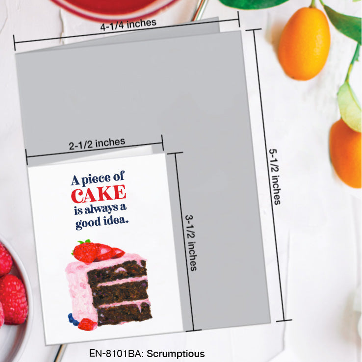 Scrumptious, Greeting Card (#8101BA), Enclosure, www.printedcanvas.com