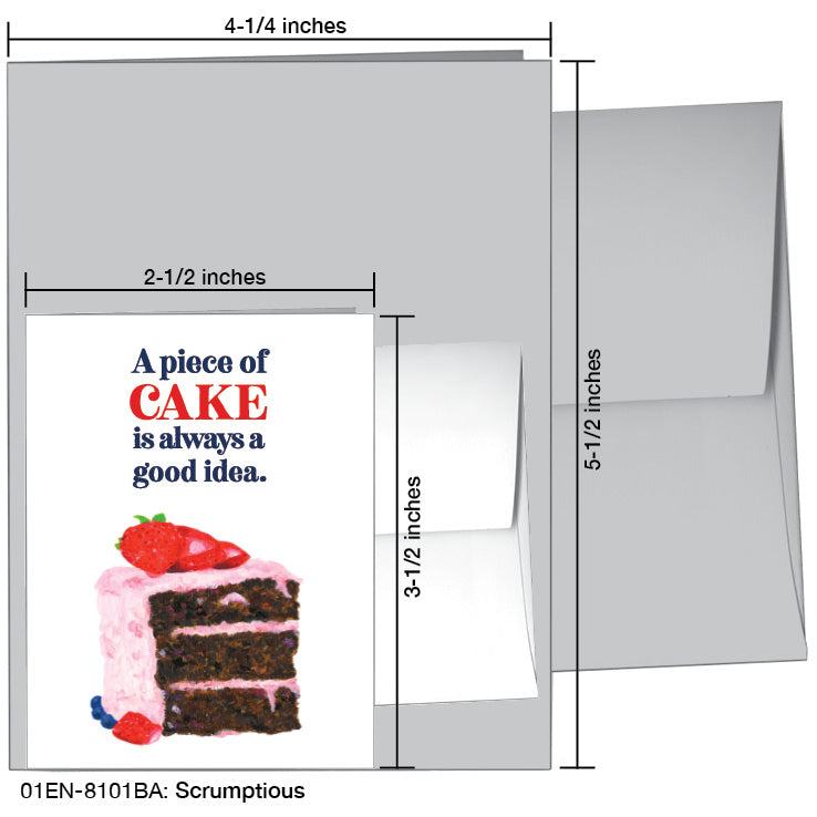Scrumptious, Greeting Card (#8101BA), Enclosure Card, www.printedcanvas.com