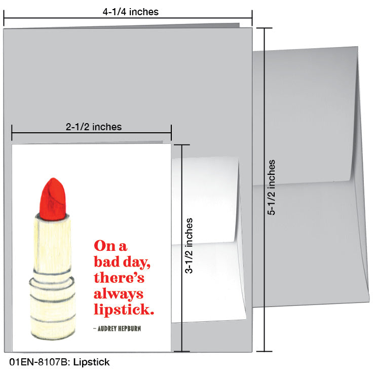 Lipstick, Greeting Card (#8107B), Enclosure Card, www.printedcanvas.com