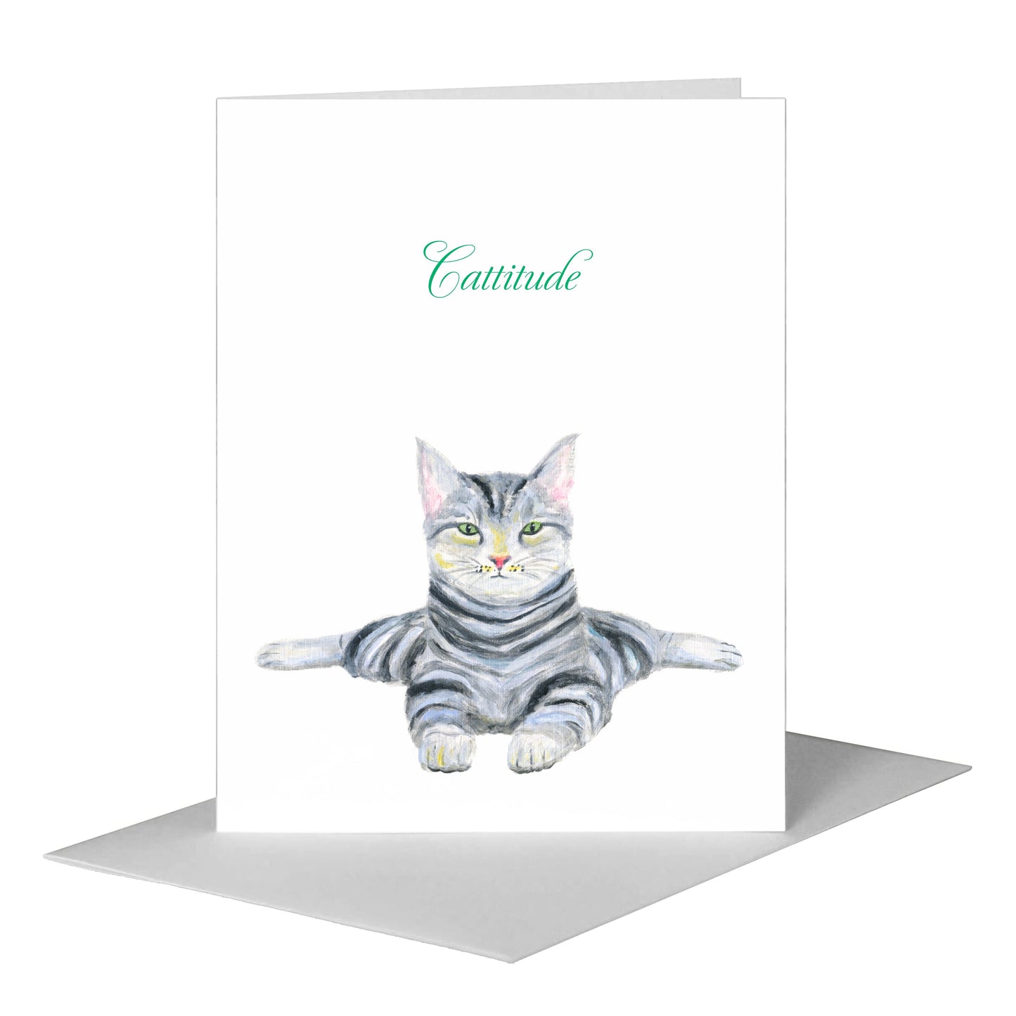 Cattitude, Greeting Card (#8109C) A2 Card Front, www.printedcanvas.com