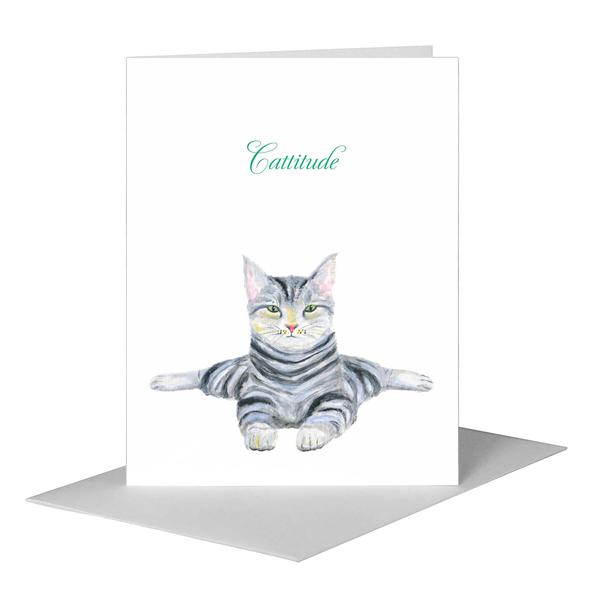 Cattitude, Greeting Card (#8109C) A2 Card Front, www.printedcanvas.com