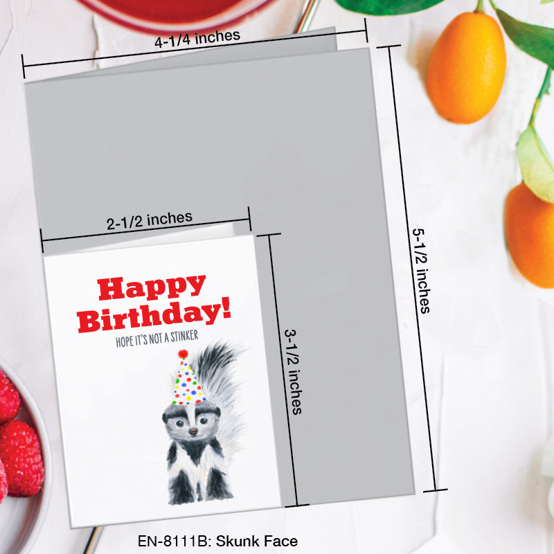 Skunk Face, Greeting Card (8111B), Enclosure, www.printedcanvas.com