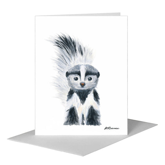 Skunk Face, Greeting Card (#8111G) A2 Card Front, www.printedcanvas.com