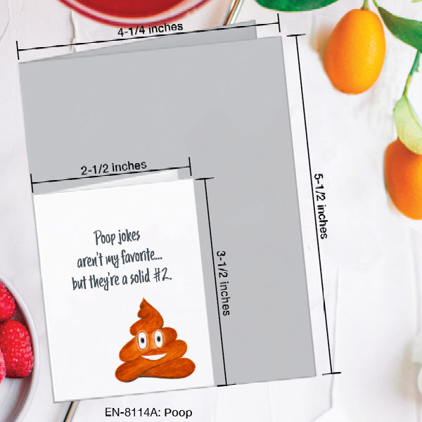 Poop, Greeting Card (8114A), Enclosure, www.printedcanvas.com