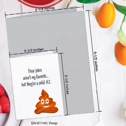 Poop, Greeting Card (8114A), Enclosure, www.printedcanvas.com
