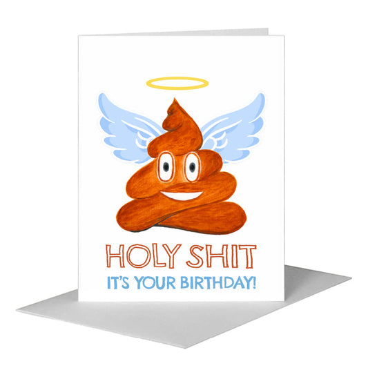 Poop, Greeting Card (#8114C) A2 Card Front, www.printedcanvas.com