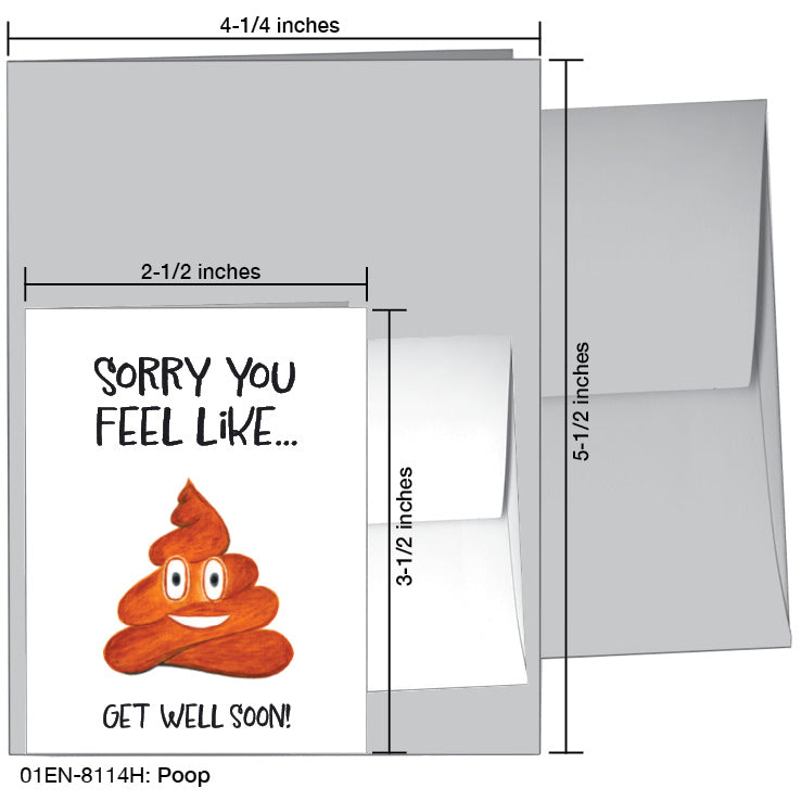 Poop, Greeting Card (8114H), Enclosure, www.printedcanvas.com