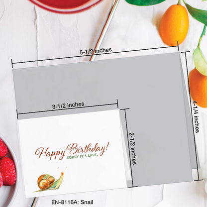 Snail, Greeting Card (8116A), Enclosure, www.printedcanvas.com