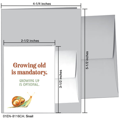 Snail, Greeting Card (8116CA), Enclosure, www.printedcanvas.com