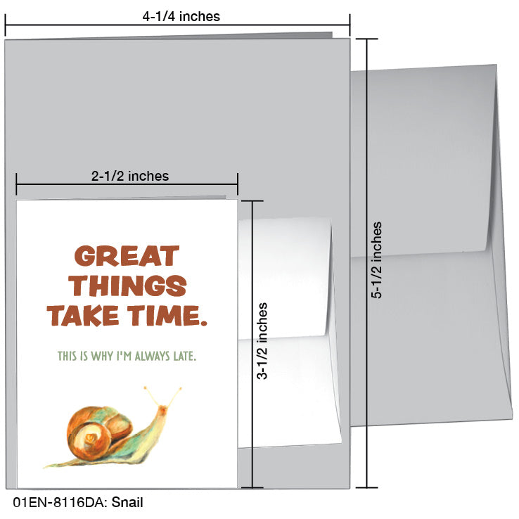 Snail, Greeting Card (8116DA), Enclosure Card, www.printedcanvas.com