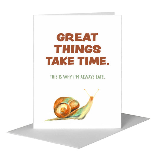 Snail, Greeting Card (#8116DA) A2 Card Front, www.printedcanvas.com