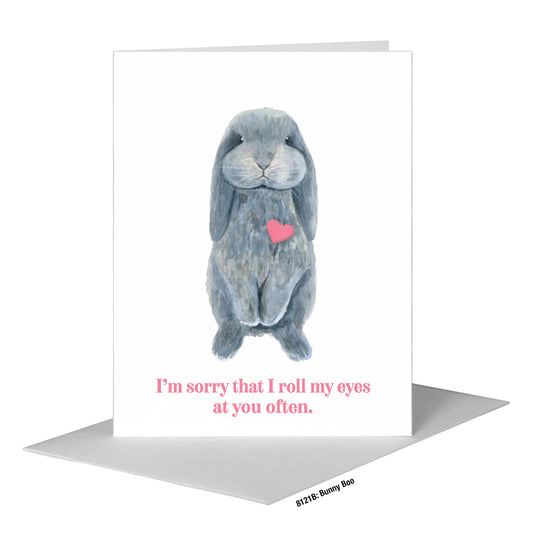 Bunny Boo, Greeting Card (#8121B), A2 Card Front, www.printedcanvas.com
