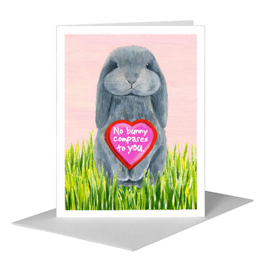 Bunny Boo, Greeting Card (#8121C) A2 Card Front, www.printedcanvas.com