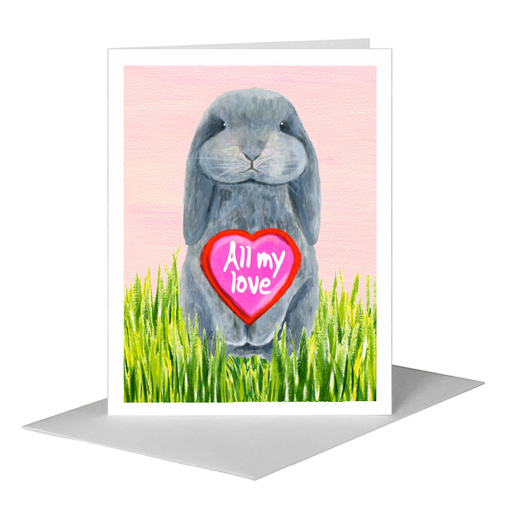 Bunny Boo, Greeting Card (#8121E), A2 Card Front, www.printedcanvas.com
