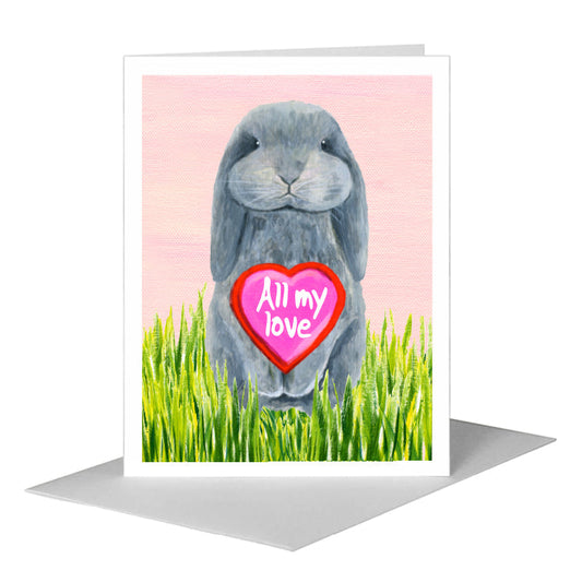 Bunny Boo, Greeting Card (#8121E) A2 Card Front, www.printedcanvas.com