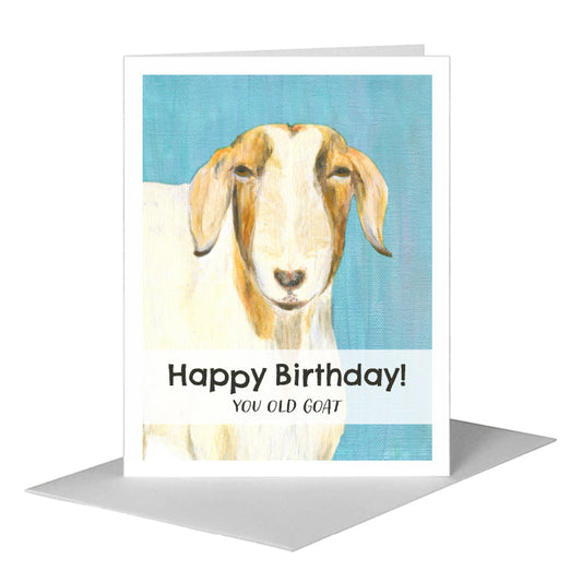 Farrah Goat, Greeting Card (#8124D) A2 Card Front, www.printedcanvas.com