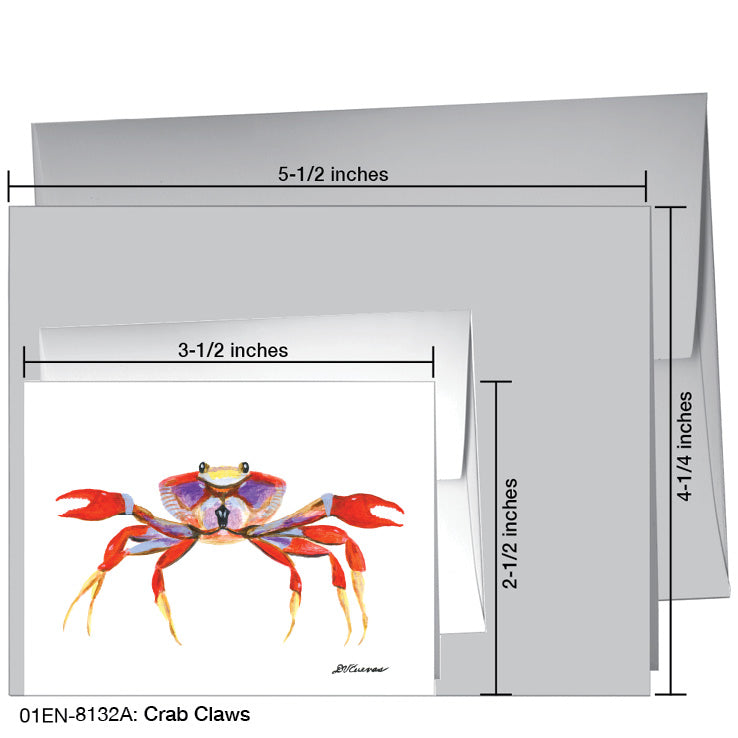Crab Claws, Greeting Card (8132A), Enclosure Card, www.printedcanvas.com