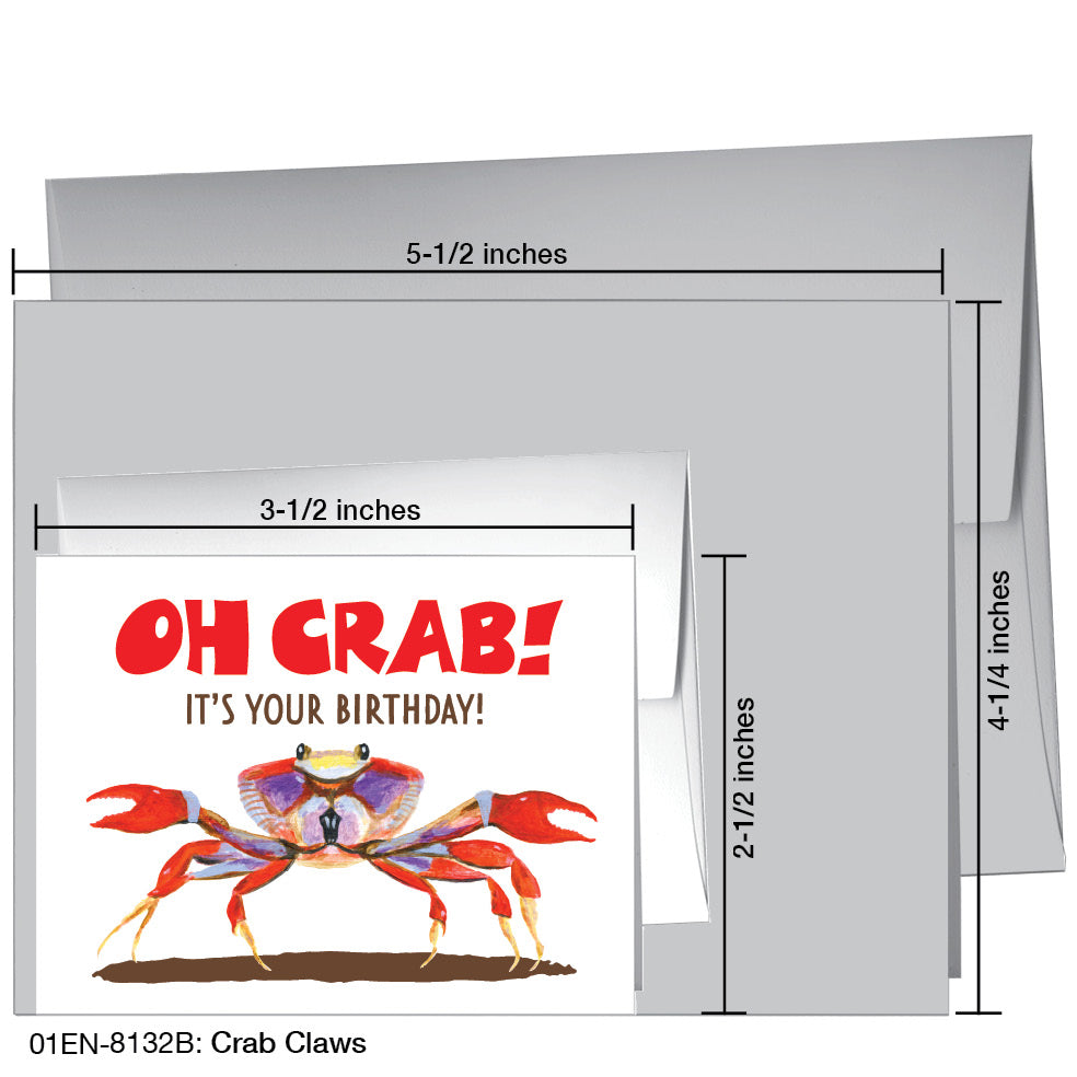 Crab Claws, Greeting Card (8132B), Enclosure, www.printedcanvas.com