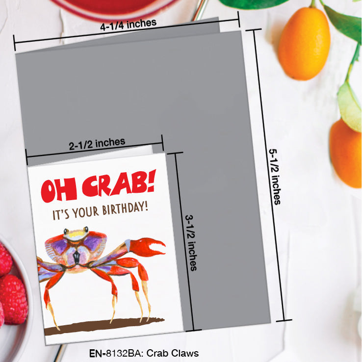 Crab Claws, Greeting Card (8132BA), Enclosure, www.printedcanvas.com