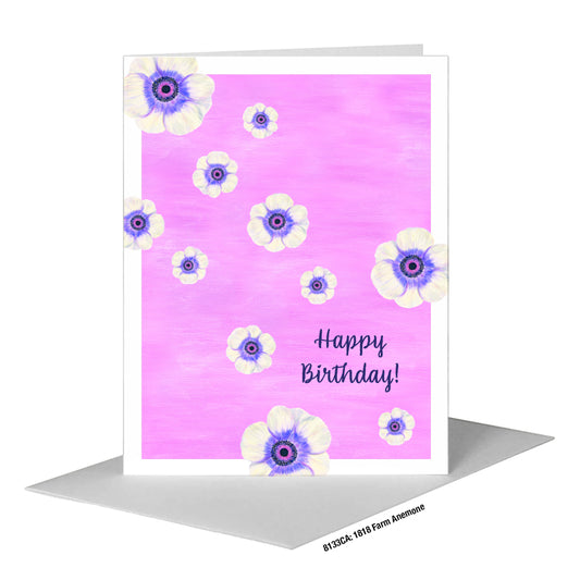 1818 Farm Anemone, Greeting Card (#8133CA), A2 Card Front, www.printedcanvas.com