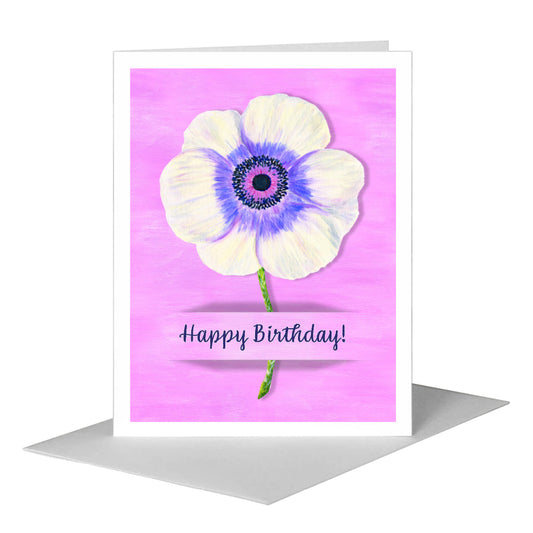 1818 Farm Anemone, Greeting Card (#8133CA) A2 Card Front, www.printedcanvas.com