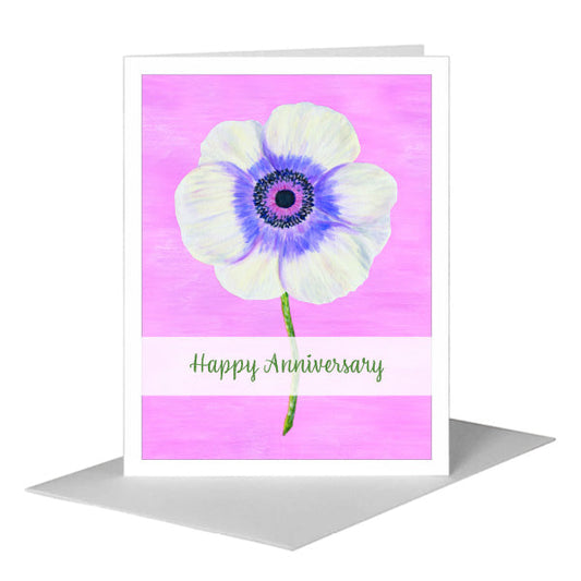1818 Farm Anemone, Greeting Card (#8133E) A2 Card Front, www.printedcanvas.com