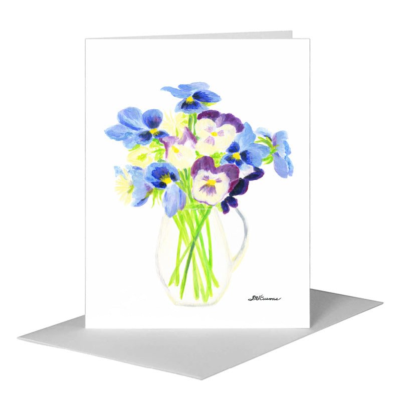 Wild Pansies, Greeting Card (#8137E) A2 Card Front, www.printedcanvas.com