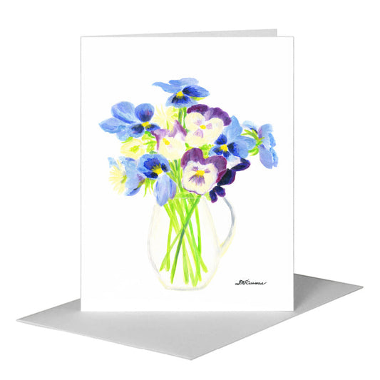 Wild Pansies, Greeting Card (#8137E) A2 Card Front, www.printedcanvas.com