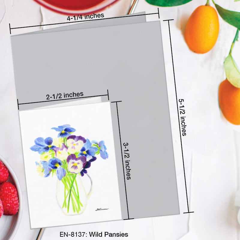 Wild Pansies, Greeting Card (8137E), Enclosure Card, www.printedcanvas.com