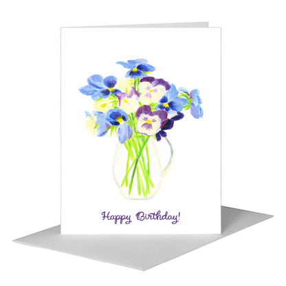 Wild Pansies, Greeting Card (#8137B), A2 Card Front, www.printedcanvas.com