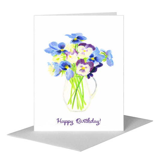 Wild Pansies, Greeting Card (#8137B) A2 Card Front, www.printedcanvas.com