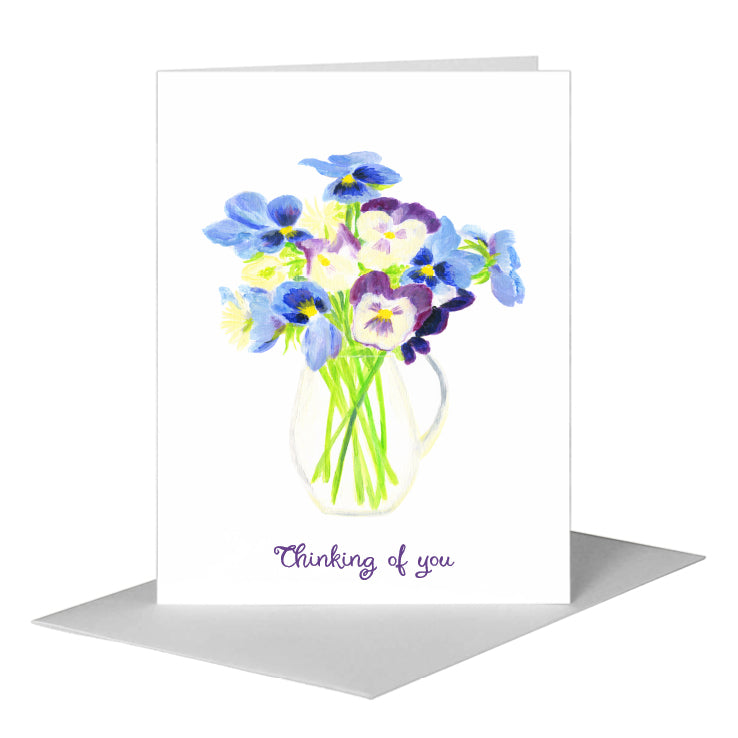 Wild Pansies, Greeting Card (#8137D) A2 Card Front, www.printedcanvas.com