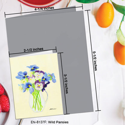 Wild Pansies, Greeting Card (8137F), Enclosure Card, www.printedcanvas.com