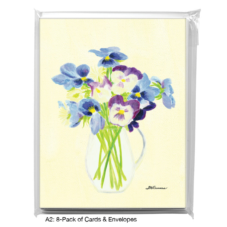 Wild Pansies, Greeting Card (8137F), A2 Card 8-Pack, www.printedcanvas.com