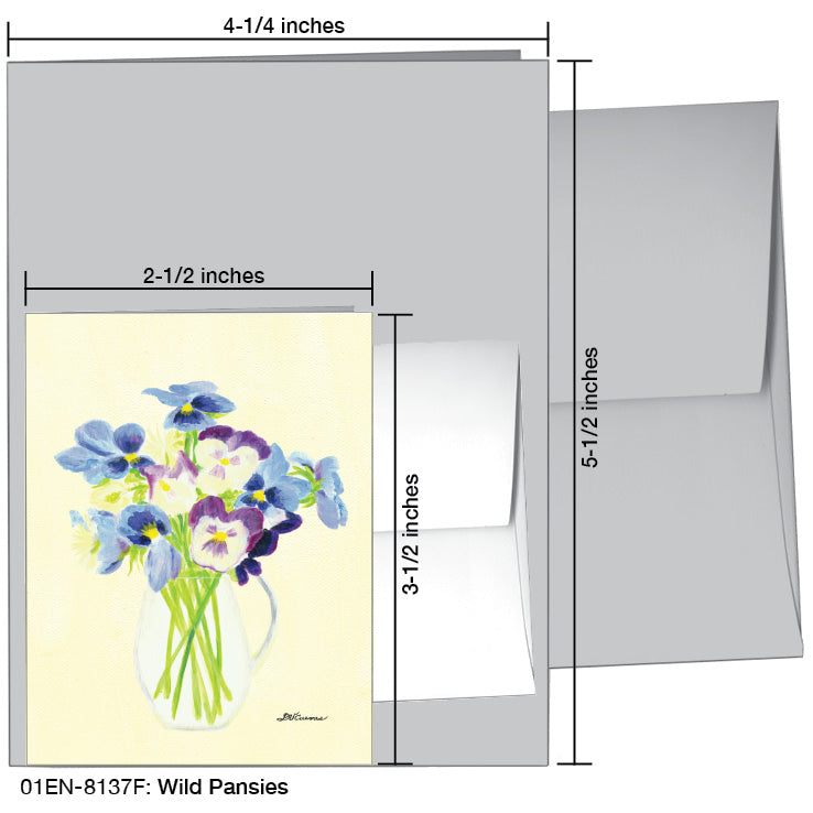 Wild Pansies, Greeting Card (8137F), Enclosure Card, www.printedcanvas.com