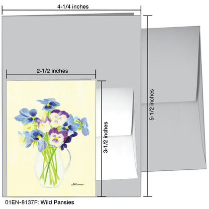 Wild Pansies, Greeting Card (8137F), Enclosure Card, www.printedcanvas.com