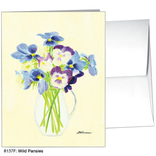 Wild Pansies, Greeting Card (8137F), A2 Card Front, www.printedcanvas.com