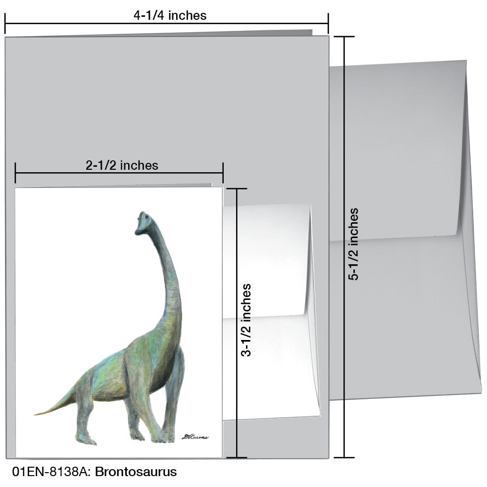 Brontosaurus, Greeting Card (8138A), Enclosure, www.printedcanvas.com