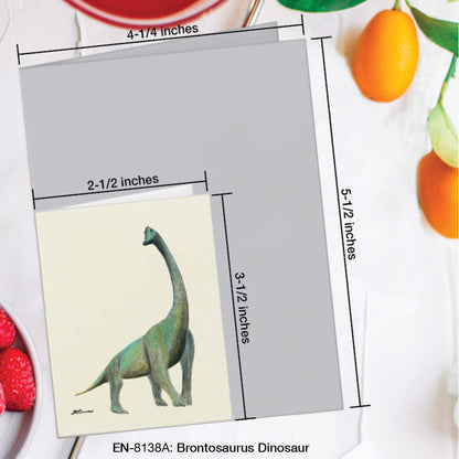 Brontosaurus Dinosaur, Greeting Card (#8138A)